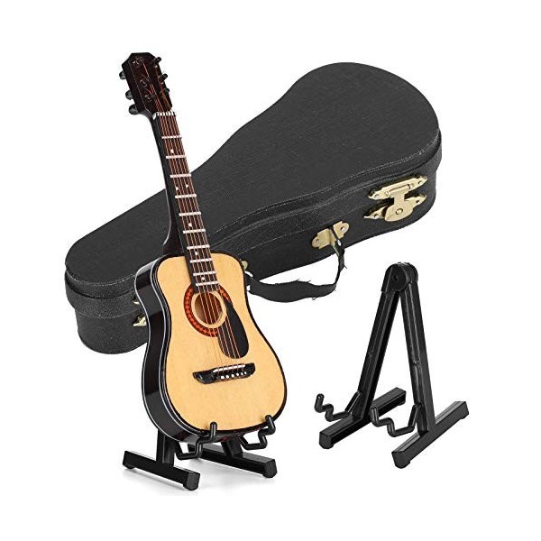 Garosa 15 cm en Bois Miniature Guitare Ornement Mini Instrument de Musique décor Maison de poupée modèle décoration de la Mai