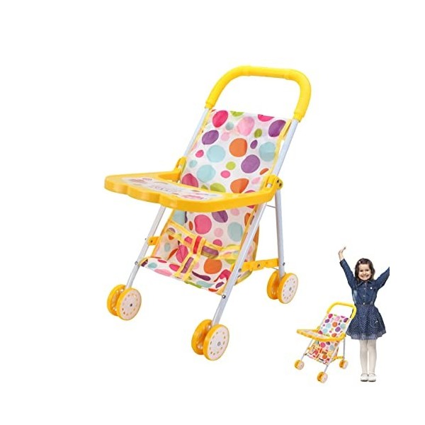 FASSME poupée bébé,Poussette bébé réaliste pour poupées Pliable | Accessoires poupée avec poignée Confortable pour bébé poupé