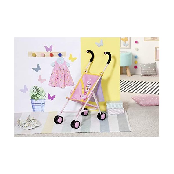 BABY born Stroller with Bag for 43 cm Dolls - Easy for Small Hands, Creative Play Promotes Empathy and Social Skills, For Tod