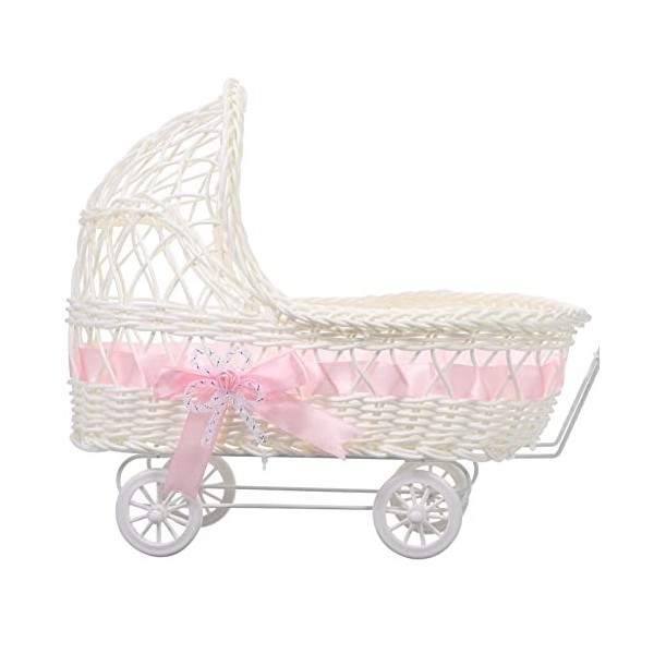 Gadpiparty Nuisettes Poussette pour Poupées Bébé Poussette Miniature Landau en Osier Landau Ferme Bonbons Paniers- Panier Fai