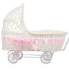 Gadpiparty Nuisettes Poussette pour Poupées Bébé Poussette Miniature Landau en Osier Landau Ferme Bonbons Paniers- Panier Fai