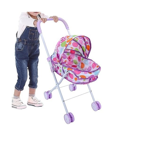 poupée pour bébés,Poussettes Jouets Pliables pour bébés poupées - Siège Voiture poupée avec auvent réglable, Accessoires poup