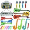 Instruments Gonflable 22Pcs, Guitare Gonflable pour Enfants, Fun Instruments de Musique Accessoires Gonflables pour Les Cadea