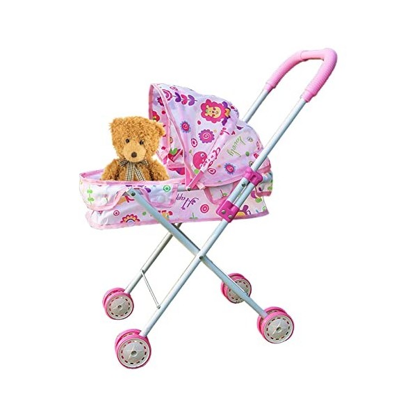 Poussette pour Poupée - Poussette De Poupée Pliable | Poussette Bebe Jouet Fille | Poussette De Poupée | Jouet De Jeu De Rôle