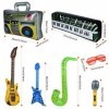 Instruments Gonflable 22Pcs, Guitare Gonflable pour Enfants, Fun Instruments de Musique Accessoires Gonflables pour Les Cadea