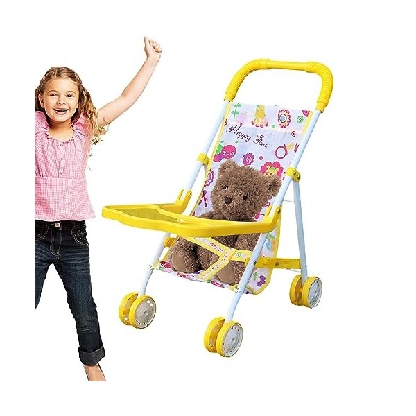 Poussette pour Poupée - Poussette De Poupée Pliable | Poussette Bebe Jouet Fille | Poussette De Poupée | Jouet De Jeu De Rôle