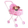 Poussette pour poupées - Poussette Jouets avec Panier Rose Poussette de Poupée - Poussettes Jouets pour Filles de 4 à 6 Ans, 