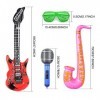 MIVAIUN 5 Pièces Guitare Gonflable Instrument Gonflable Saxophone Accessoires Articles Fête Faveurs Fête Rock Décorations Jeu