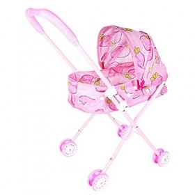 2 en 1 Landau de poupées, Poussette de poupée Pliable, Réaliste, Réglable et Pliable Poussette Jouet, Poussette de Luxe pour 