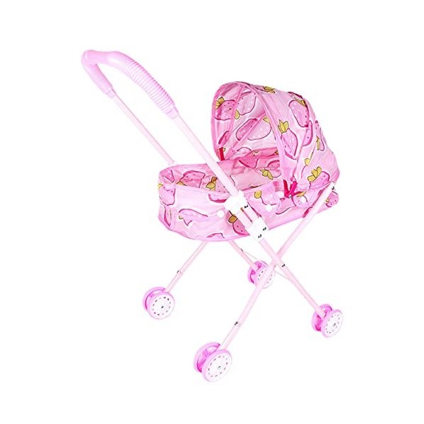 2 en 1 Landau de poupées, Poussette de poupée Pliable, Réaliste, Réglable et Pliable Poussette Jouet, Poussette de Luxe pour 