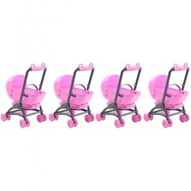 ibasenice 4 Pièces Mini Ornement De Maison Poussette Landau Mini Poussette De Maison De Poupée Mini Landau pour Poupées Jouet