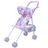 Poussette de poupée, 54 cm / 21 Pouces de Jouet bébé Pliable Pram avec canopée, Poussette Jouet à capacité réglable, poignée 