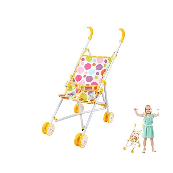 Poussette bébé - Poussette bébé réaliste pour poupées Pliable - Les Enfants Jouent des Poussette Jouant des Couleurs Lumineus