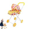 Poussette Jouet,Poussette légère pour bébé avec Poteau en Acier Pliable - Chariot Famille daccessoires poupée bébé avec Gran