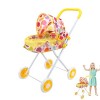 Poussette Jouet - Poussette légère pour bébé avec Poteau en Acier Pliable - Bébé Poussette Jouet Trolley Jouet Impression Jau