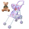 Poussette Bebe Jouet Fille Jouet Pram pour Plus de 3+ Enfants Pliables poupées simulées Pram de Grande capacité bébé Poussett