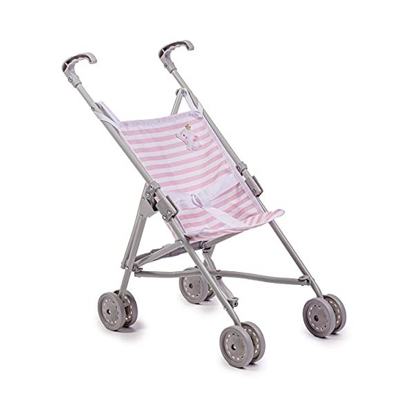 JC Toys Berenguer Boutique | Poussette Simple Parapluie pour bébé | Thème éléphant | Rose | À partir de 2 Ans