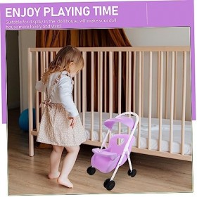 Vaguelly Accessoires De Poussette De Maison De Jeu De Poussette De Poupée Poussette Violet Raisin Poussette De Poupée Plian
