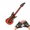 RichMoho Kit de fête punk rocker, gants gonflables pour guitare punk rocker