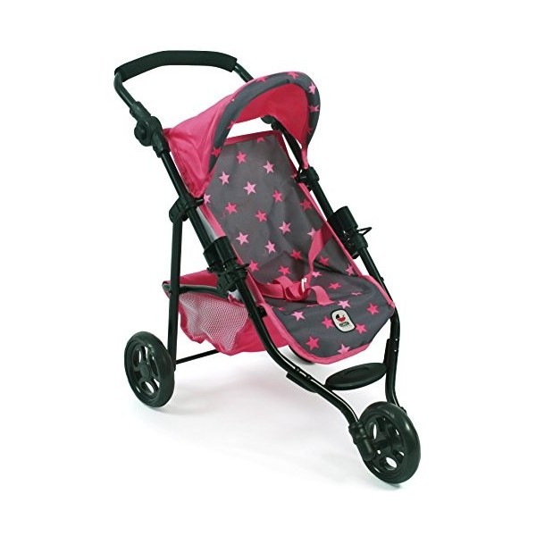 Bayer Chic 2000 612 82 Poussette de Jogging Lola, Landau pour poupée, astérisque Rose