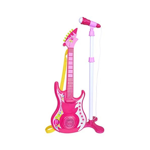 Bontempi- Guitare Microphone, 24 7071, Rose