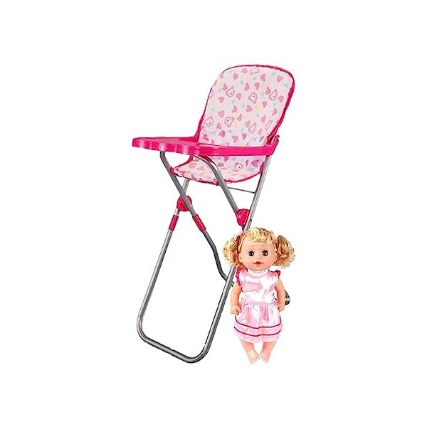 Chariot de poupée | Poussette de poupée Rose Pliable et légère avec Panier | Poussette de poupée pour Filles de 4 à 6 Ans, La