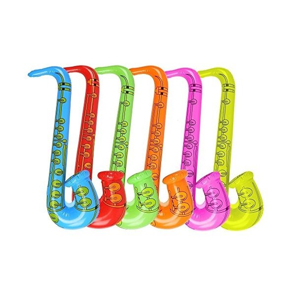 Instruments de Musique gonflables pour Guitare Saxophone Microphone pour Fournitures de fête Ballons Couleur aléatoire 4 Sax