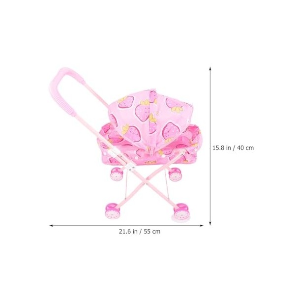 Gadpiparty Poupée Poussette Jouets Enfants Simulé Poussette Modèle Ensemble De Jeu avec Accessoires De Poupée Bébé Poupée Cha