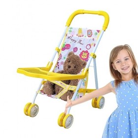 Poussette pour poupée, Jeu pour, Jouet Maison Jeu inspirant la créativité et limagination, Belle et Confortable poignée, pou