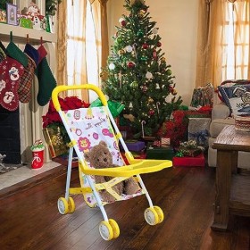 Poussette pour poupée, Jeu pour, Jouet Maison Jeu inspirant la créativité et limagination, Belle et Confortable poignée, pou