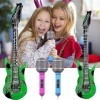 Guitare gonflable, 6 instruments gonflables, guitare gonflable colorée, microphones, 3 guitares gonflables, 3 microphones, s