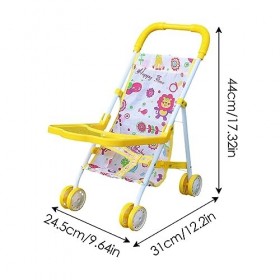 Landau poupée bébé, poupée denfan, Jouet Toldder, Jouet Pliable Poussette poupée avec Le Sac et Le Support réglable poignée 