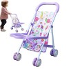 Jouer Poussette, Poussette Pliable pour Enfant avec Panier inférieur, Poussette pour samuser en Plein air, Accessoire de pou