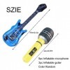 Instruments Gonflable,3 Pièces Gonflable Guitare,5 Pièces Gonflable Microphone,Instrument Gonflable Accessoires,Colorés Micro