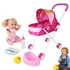 Poupée pour Kids, Landau Poupées, Jouet Jeu Rôle, Poupée Pliable, Poussette Landeau Bebe pour Poupée, Poussette Et Landau Jou