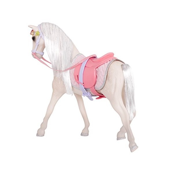 Glitter Girls Jouet 14-inch Toy Horse – Shiny White Mane & Tail – Tiara & Removable Saddle Accessories – Kids 3 Years + – Sta