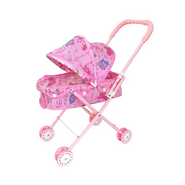 Poupée poupée, Poussette de poupée Pliable avec Capuche, Landau de poupée Adorable léger, Poussette de Jouet bébé pour Enfant