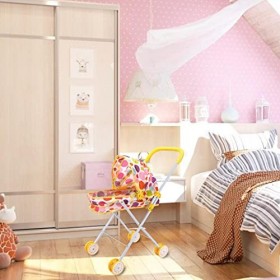 poupée bébé - Poussette bébé réaliste pour poupées Pliable | Accessoires poupée avec poignée Confortable pour bébé poupée Our
