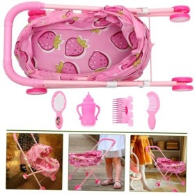 Vaguelly Poussette Jouet Poussette pour Poupées, Tout-Petits 1-3 Jouet Poussette Bébé Lit De Poupée Berceau De Poupée Faire S