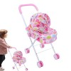 Poussette pour Poupée - Poussette De Poupée Pliable | Poussette Bebe Jouet Fille | Poussette De Poupée | Jouet De Jeu De Rôle