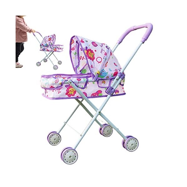 Poussette de poupée | Poussette de poupée pour Enfant Facile à Plier,Poussette Parapluie pour Filles à partir de 3 Ans Fouhal