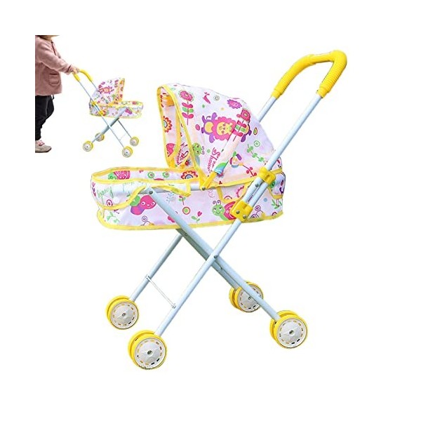 Poussette de poupée | Poussette de poupée pour Enfant Facile à Plier,Poussette Parapluie pour Filles à partir de 3 Ans Fouhal