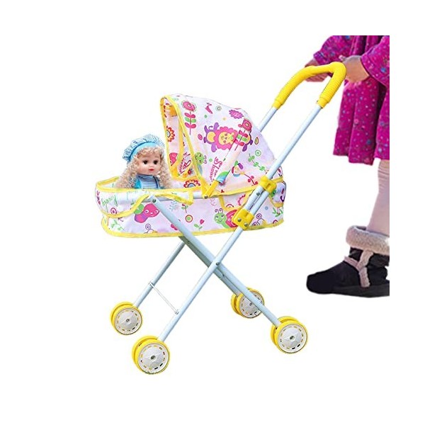 Poussette de poupée - Poussette Pliable et rétractable pour Enfant,Poussette Jouet pour Filles pour Une Utilisation en intéri