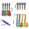 Hojalis Instruments Musique Gonflable, 4 Guitares 4 Microphones 4 Saxophone, Guitare Gonflables Colorés avec Pompe à Air, Roc