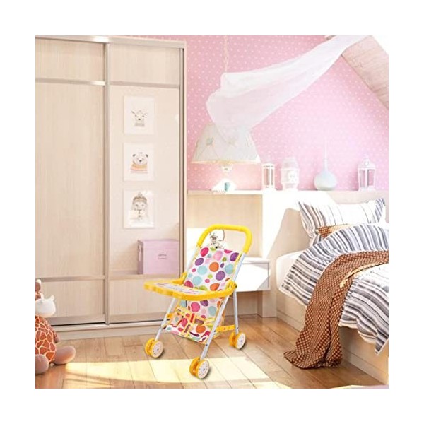 poupée bébé | Poussette poupée Iron Pole pour Tout-Petits Pliable - Accessoires poupée avec poignée Confortable pour bébé pou