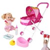 Tumotsit Poussette Set Baby Doll | Jeu Amusant avec poupée pour bébé,Deluxe Baby Doll Poussette Nursery Playset pour Petits E