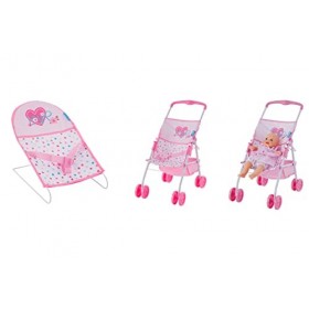 Poupée avec landau pour bébé et enfant