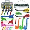 TUOJOYNFON Instruments Gonflable 23PCS - Guitare Gonflable pour Enfants, Musique Accessoires Gonflables Fun Instruments pour 