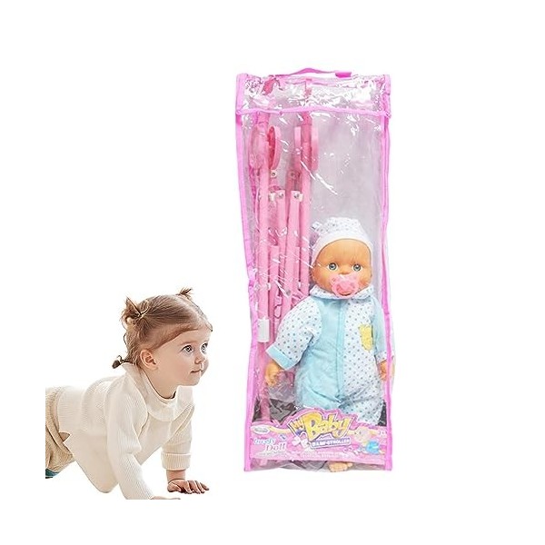 Poussette de poupée pour bébés | Poussette Pliante pour avec poupée et Sucette,Funny Girl Play House Jouet Pliable Bébés Pous