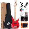 Winzz Mini guitare électrique 30 pouces pour enfants avec touche en érable pour débutants avec amplificateur Sunburst 